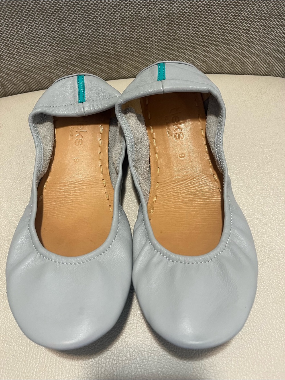 Tieks By Gavrieli Classic Gray Leather Ballet Flats Women’s Size 9